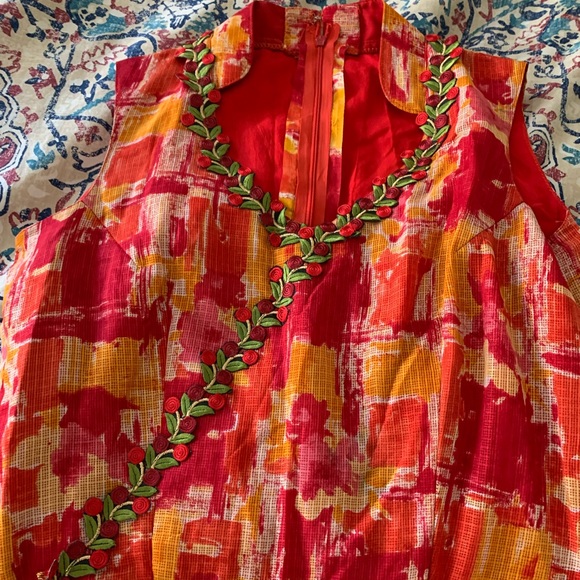 Beautiful long dress silk cotton Kota fabric - Picture 7 of 11